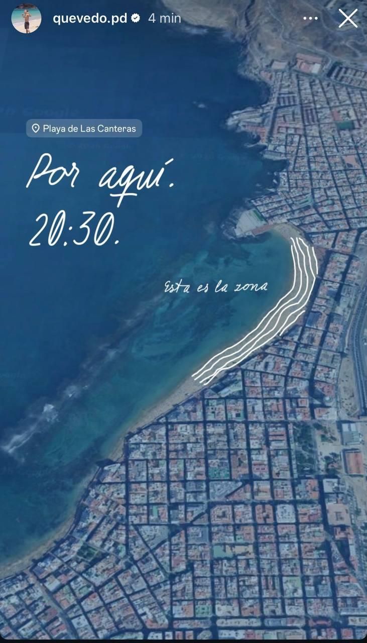 Pista publicada en las redes de Quevedo.