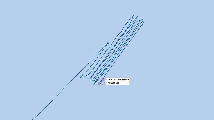 Rastreo en zig zag realizado por el Ángeles Alvariño este martes