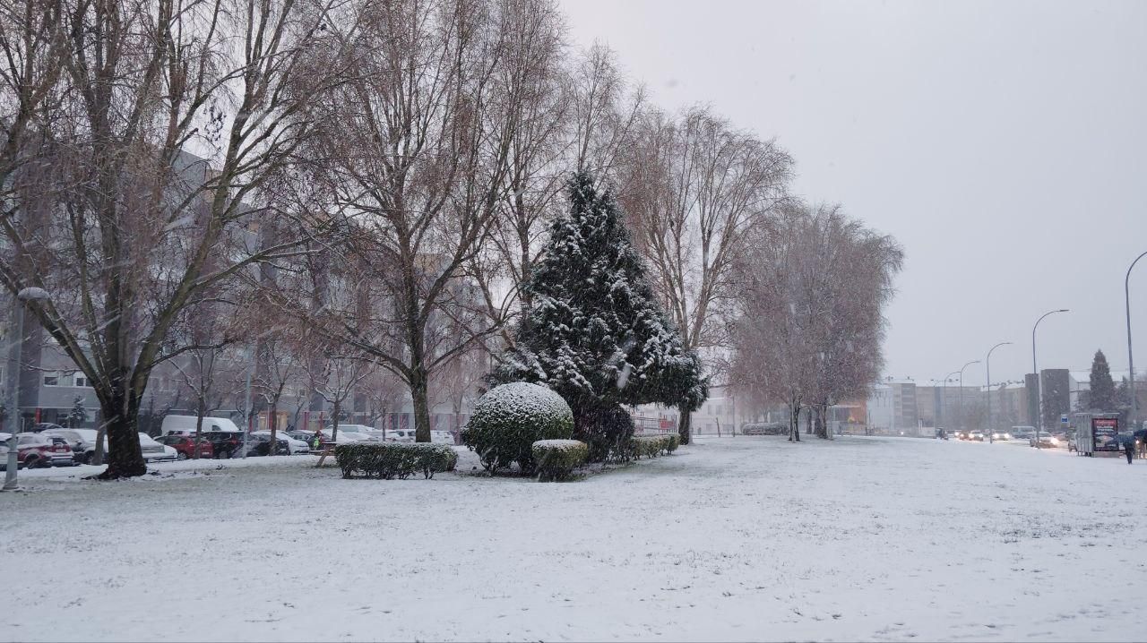 Nieve en León capital.