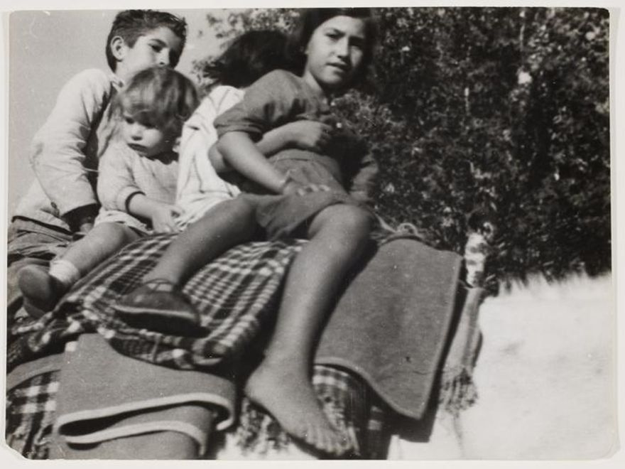 Four children fleeing Nationalist bombings, near Cerro Muriano, Córdoba front, Spain