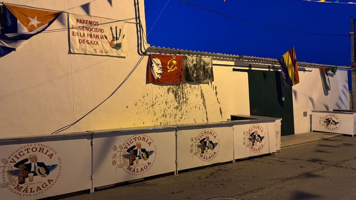 Arrancan banderas y lanzan aceite a la caseta de IU en Montalbán