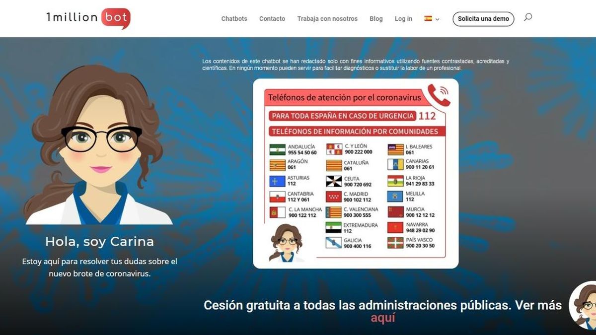 Una empresa española diseña un bot que resuelve dudas sobre el coronavirus consultando información de la OMS y Sanidad