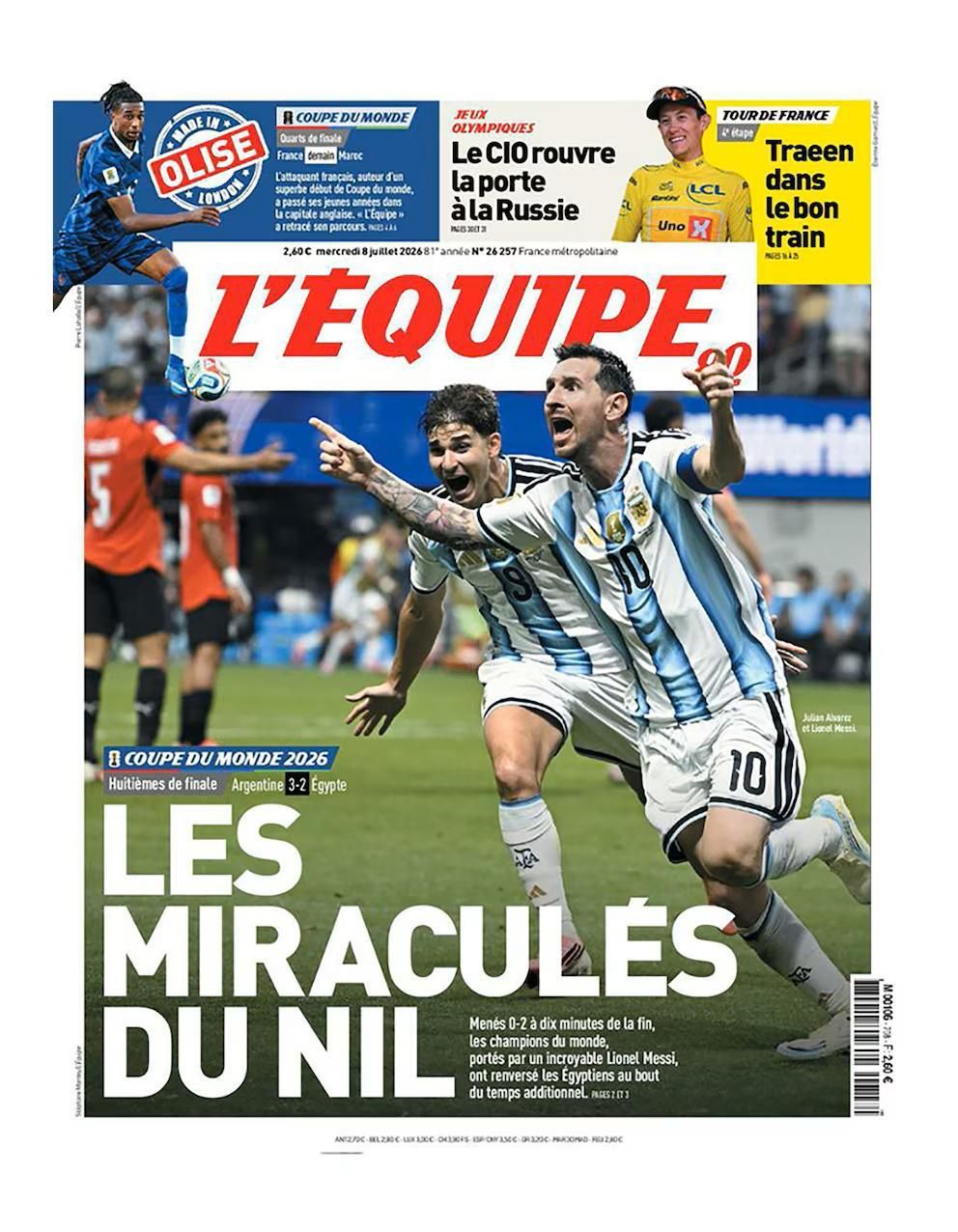 Hermosa mañana: las tapas de los diarios después del triunfo épico de Argentina ante Egipto
