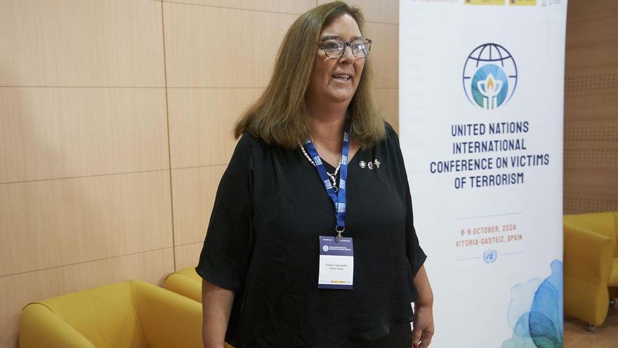 Maite Araluce, presidenta de la AVT, el martes