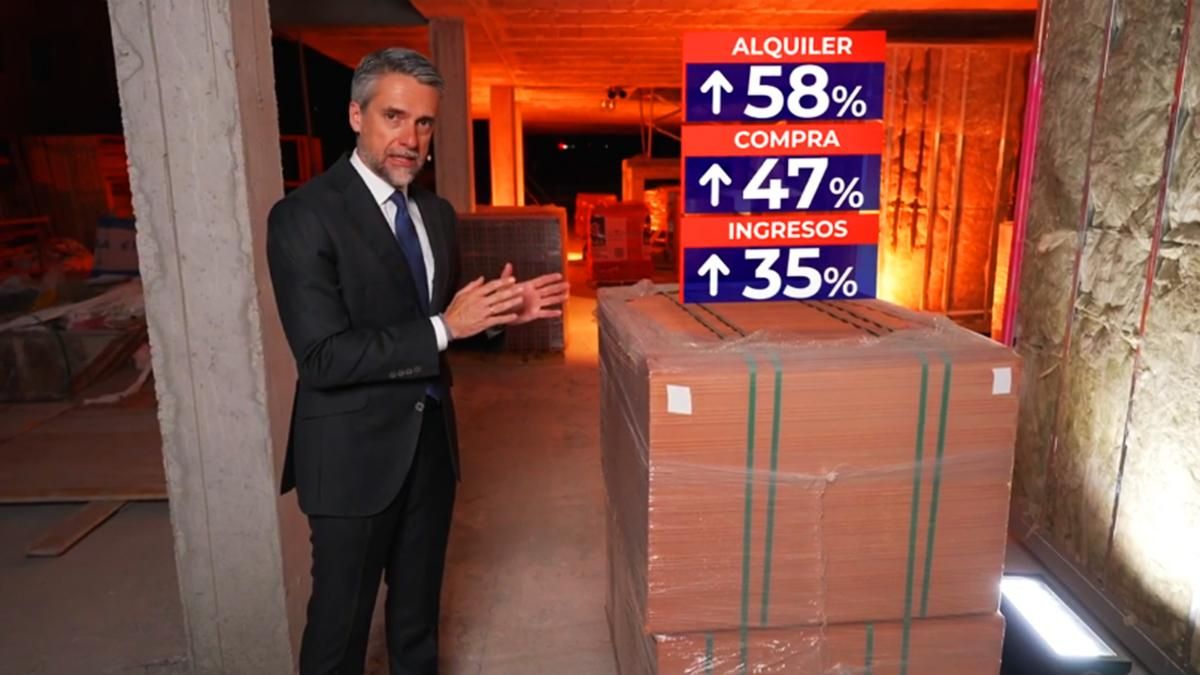 Franganillo presentó Informativos Telecinco desde un piso en construcción para hablar de la crisis de la vivienda