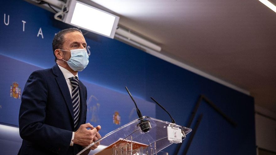 El portavoz adjunto de Ciudadanos en el Congreso de los Diputados, Edmundo Bal, en una rueda de prensa en la Cámara Baja.