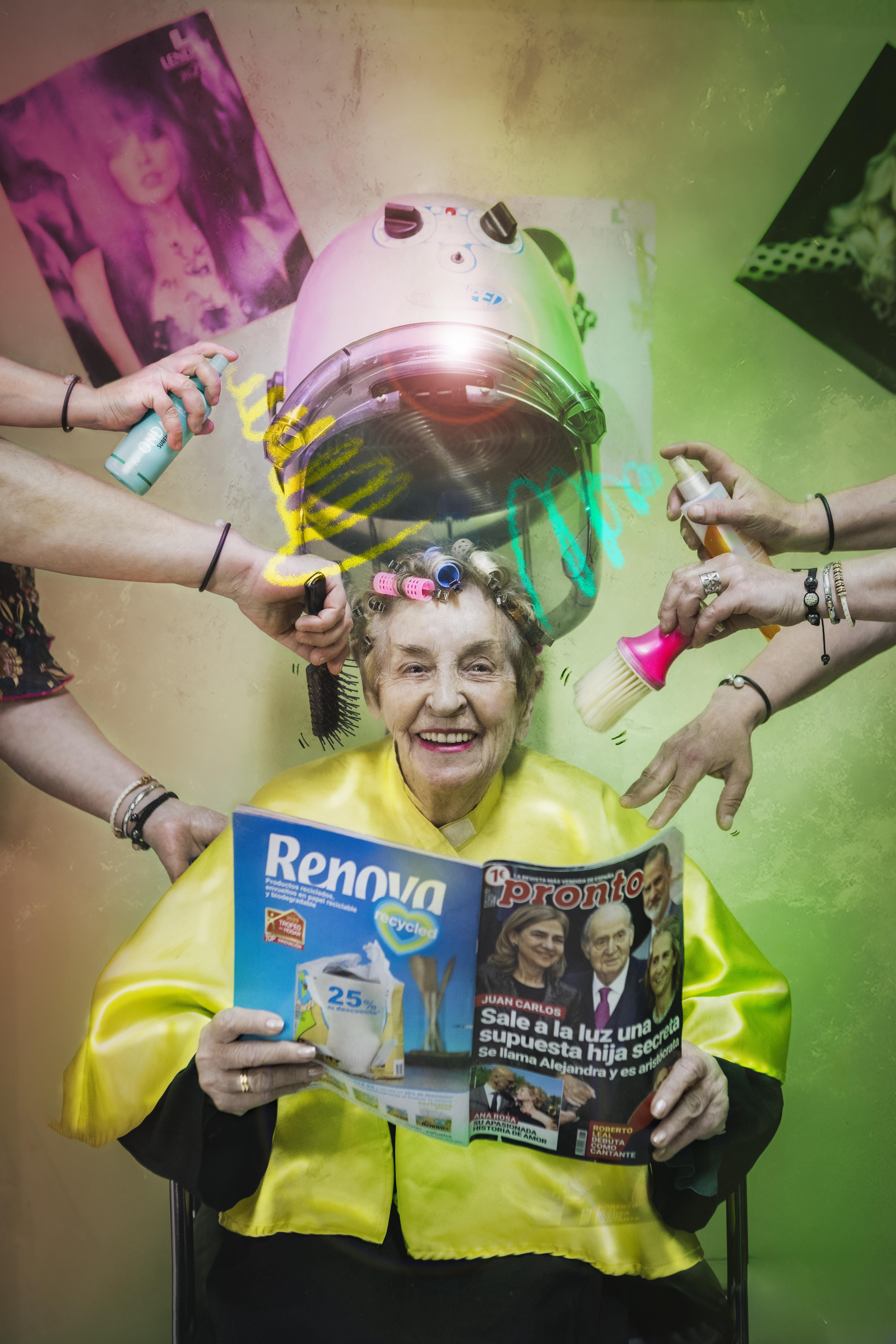 Nati Cirión en la Peluqueria Lucia y Maribel