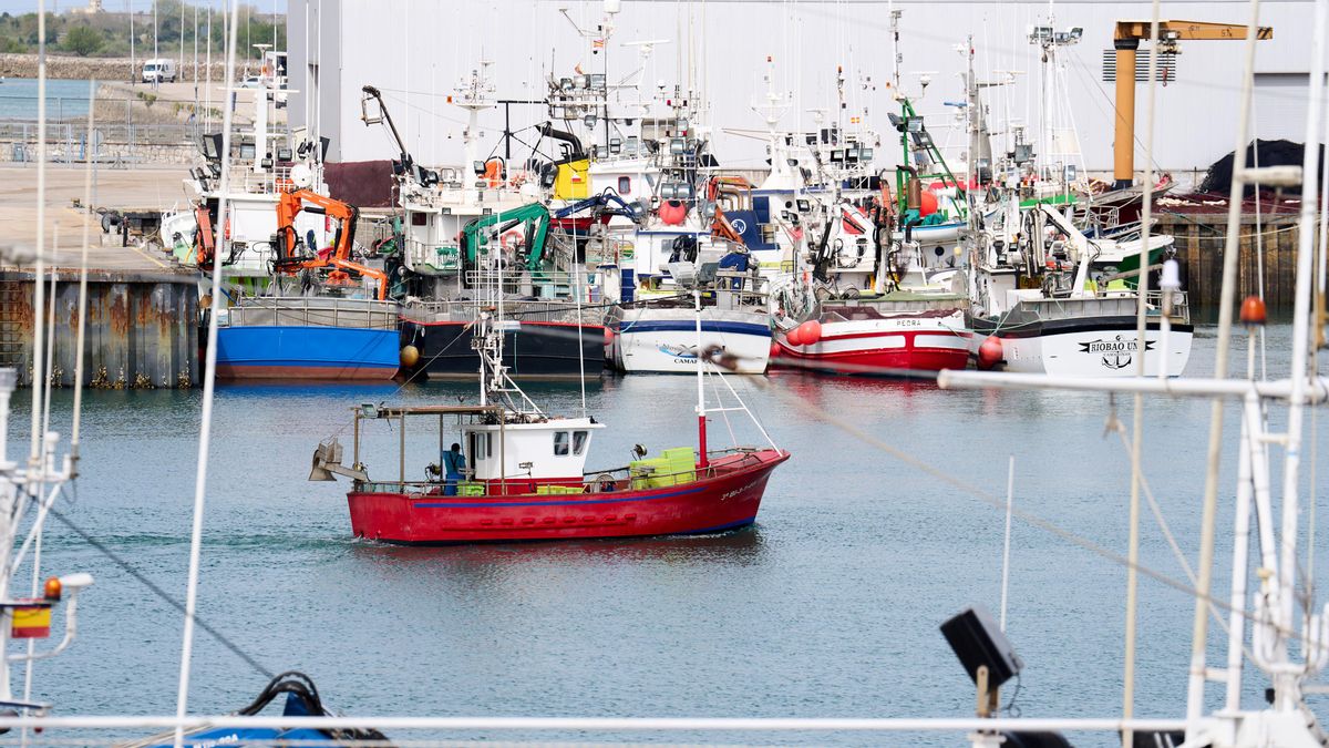 Barcos amarrados en el puerto de Santoña.