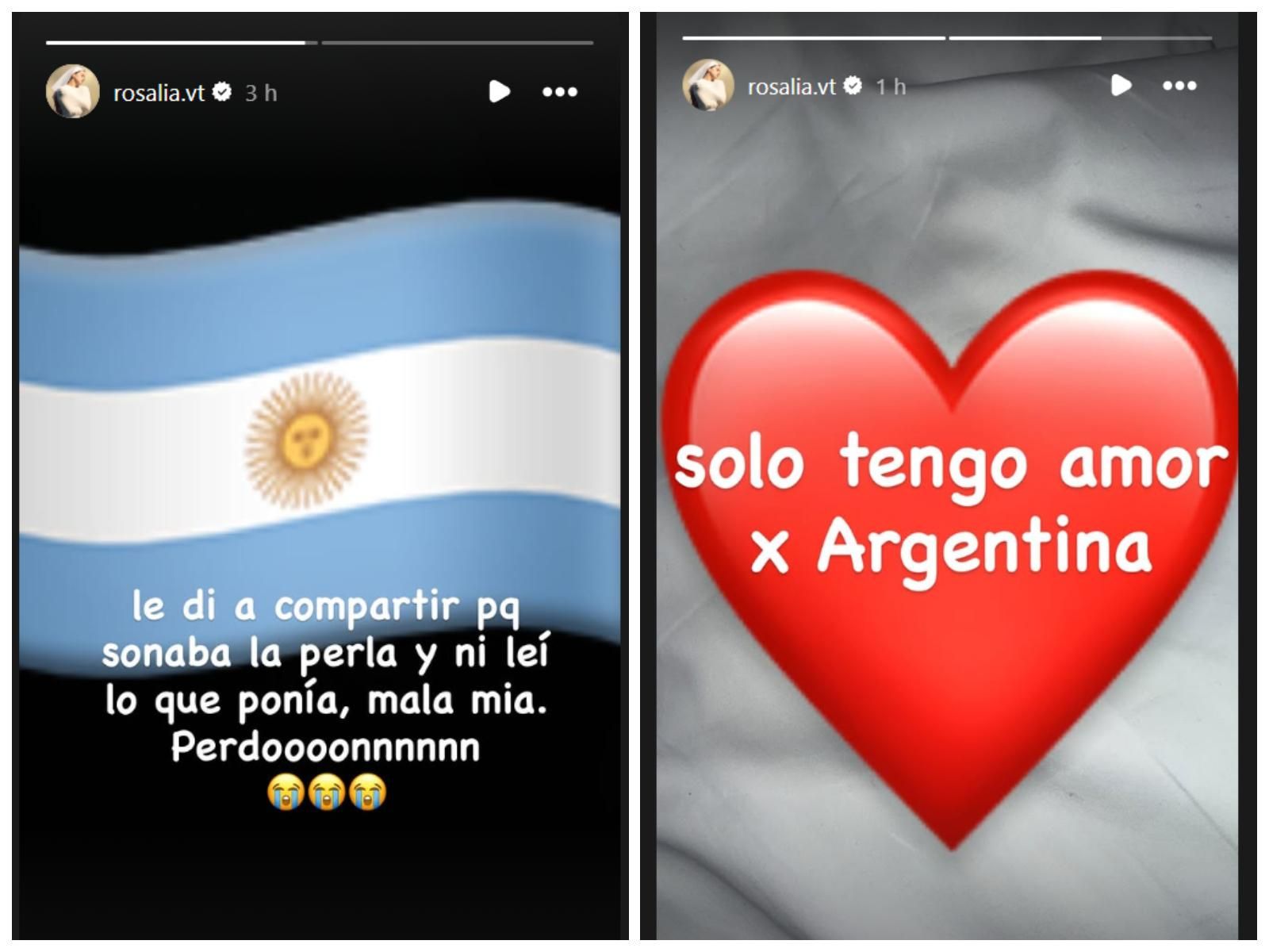 Las historias de Rosalía en Instagram pidiendo disculpas