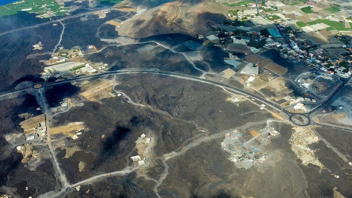 Vista de la zona afectada por la erupción del Tajogaite.