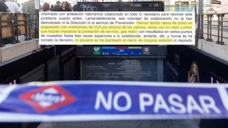 Los sindicatos de Metro de Madrid tildan de "político" el cierre de la estación de Sol y revelan otros episodios sin clausuras