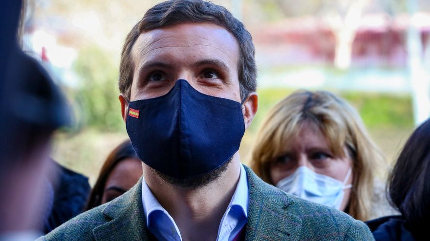 El presidente del Partido Popular, Pablo Casado, durante un acto en Madrid previo al Día de Reyes