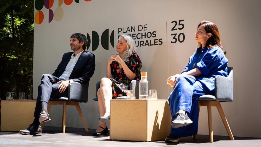Jazmín Beirak y Ernest Urtasun, en la presentación del Plan de Derechos Culturales