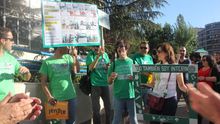 Una protesta de interinos en Albacete / Marea Verde
