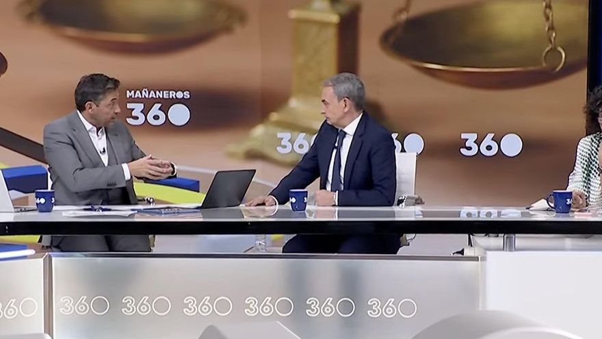 El expresidente José Luis Rodríguez Zapatero en una entrevista en el programa 'Mañaneros 360' con Javier Ruiz