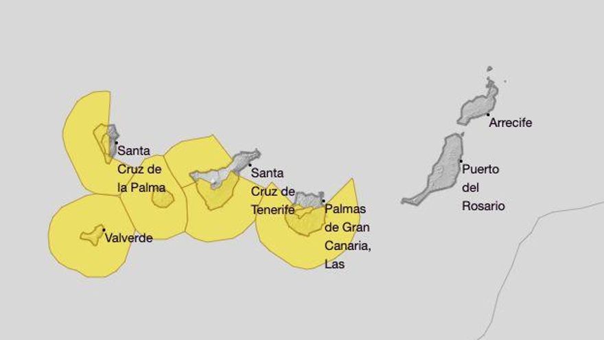 Canarias, en aviso amarillo por oleaje y viento fuerte este miércoles