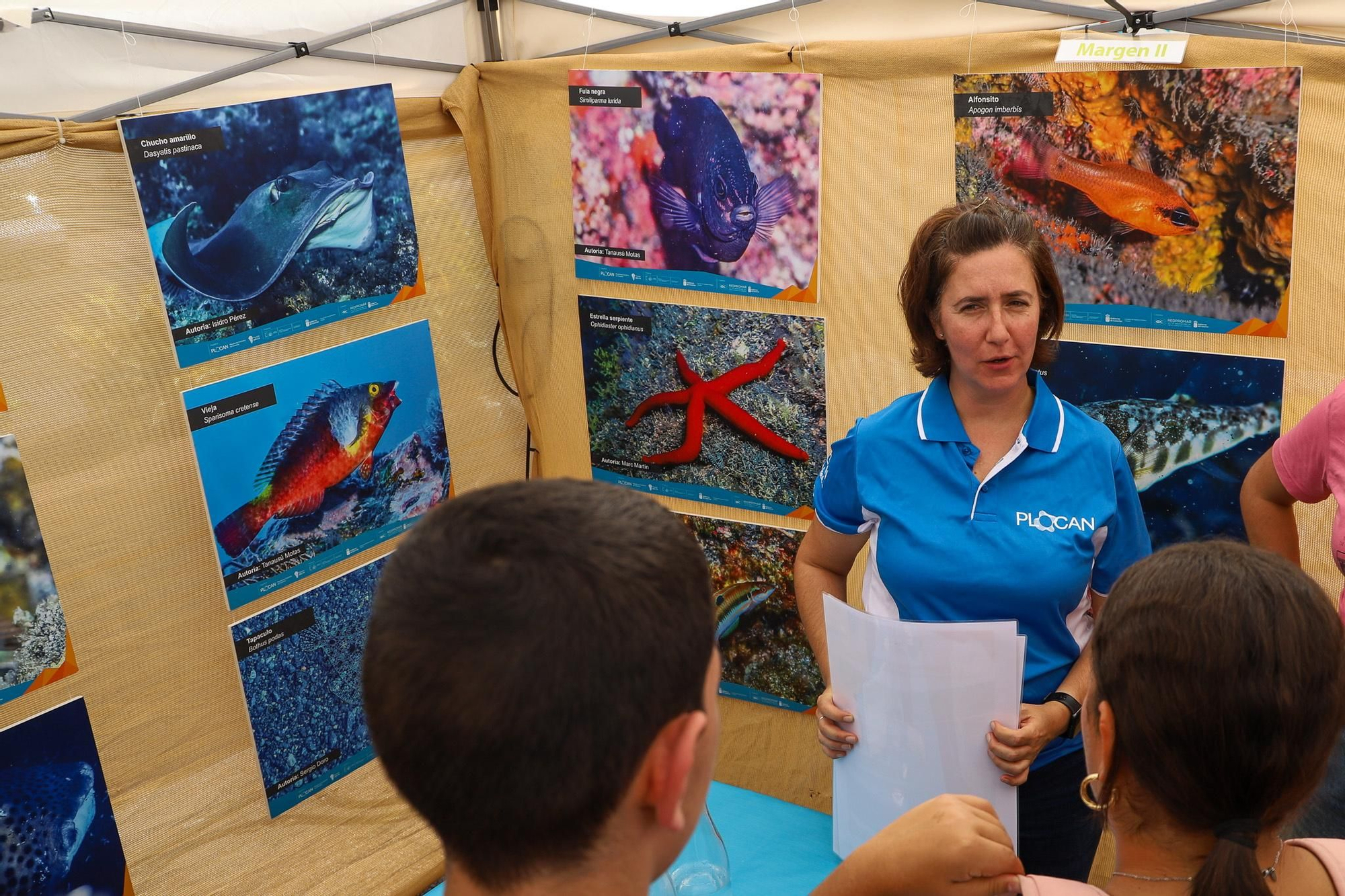 La Plataforma Oceánica de Canarias (PLOCAN) ha presentado los avances de las campañas de observación biológica del proyecto DELTA en la Feria Mar y Lava, en el municipio de Tazacorte, en los que destaca la notable recuperación de la vida marina en los deltas lávicos formados tras la erupción del volcán Tajogaite en 2021. EFE / Luis G Morera