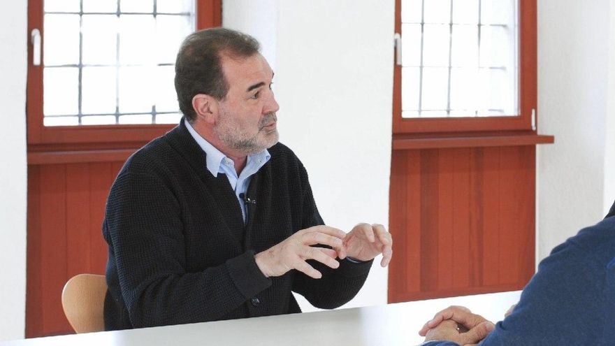 Anxo Quintana (BNG), en un momento de la entrevista con eldiario.es