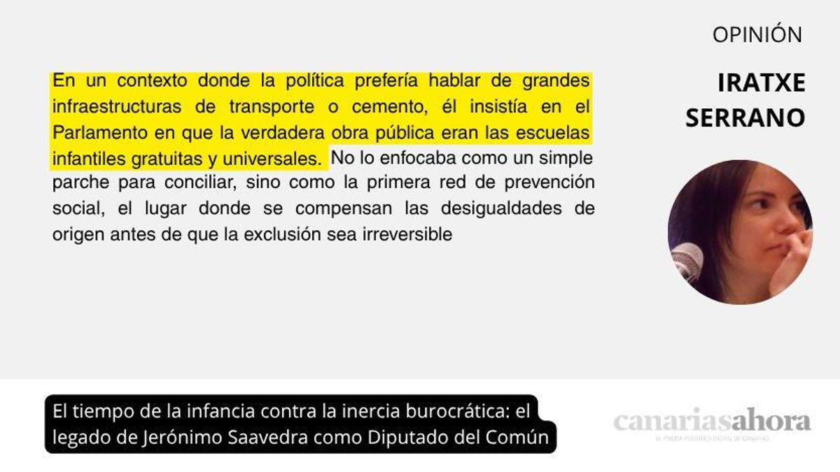 El tiempo de la infancia contra la inercia burocrática: el legado de Jerónimo Saavedra como Diputado del Común