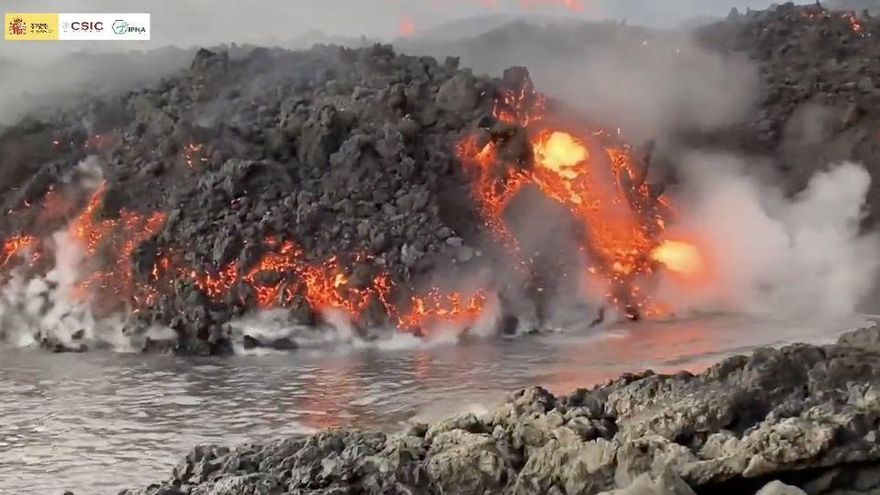Baja la actividad en las coladas y la energía se concentra en la zona de Todoque