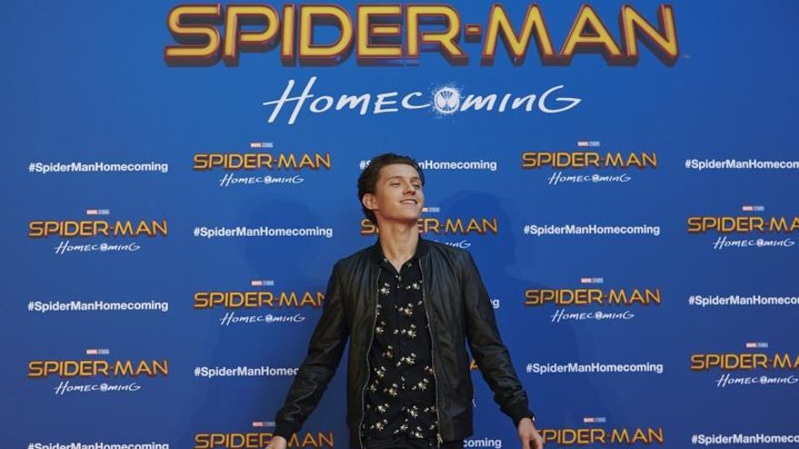 El actor Tom Holland durante la presentación de la película 'Spiderman: Homecomming', en Barcelona.