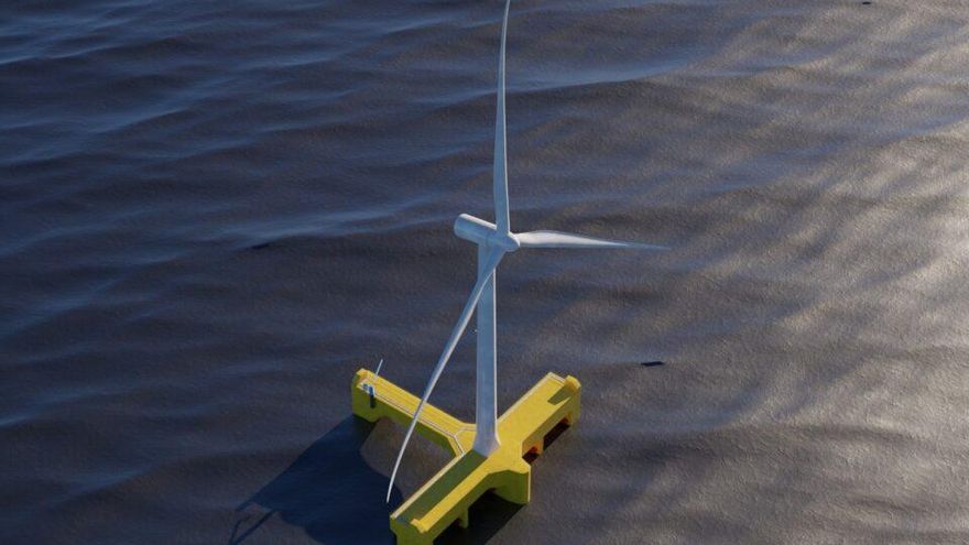 Plataforma híbrida de eólica y un undimotriz de Floating Power Plant, empresa danesa que quiere desarrollar su tecnología en Canarias