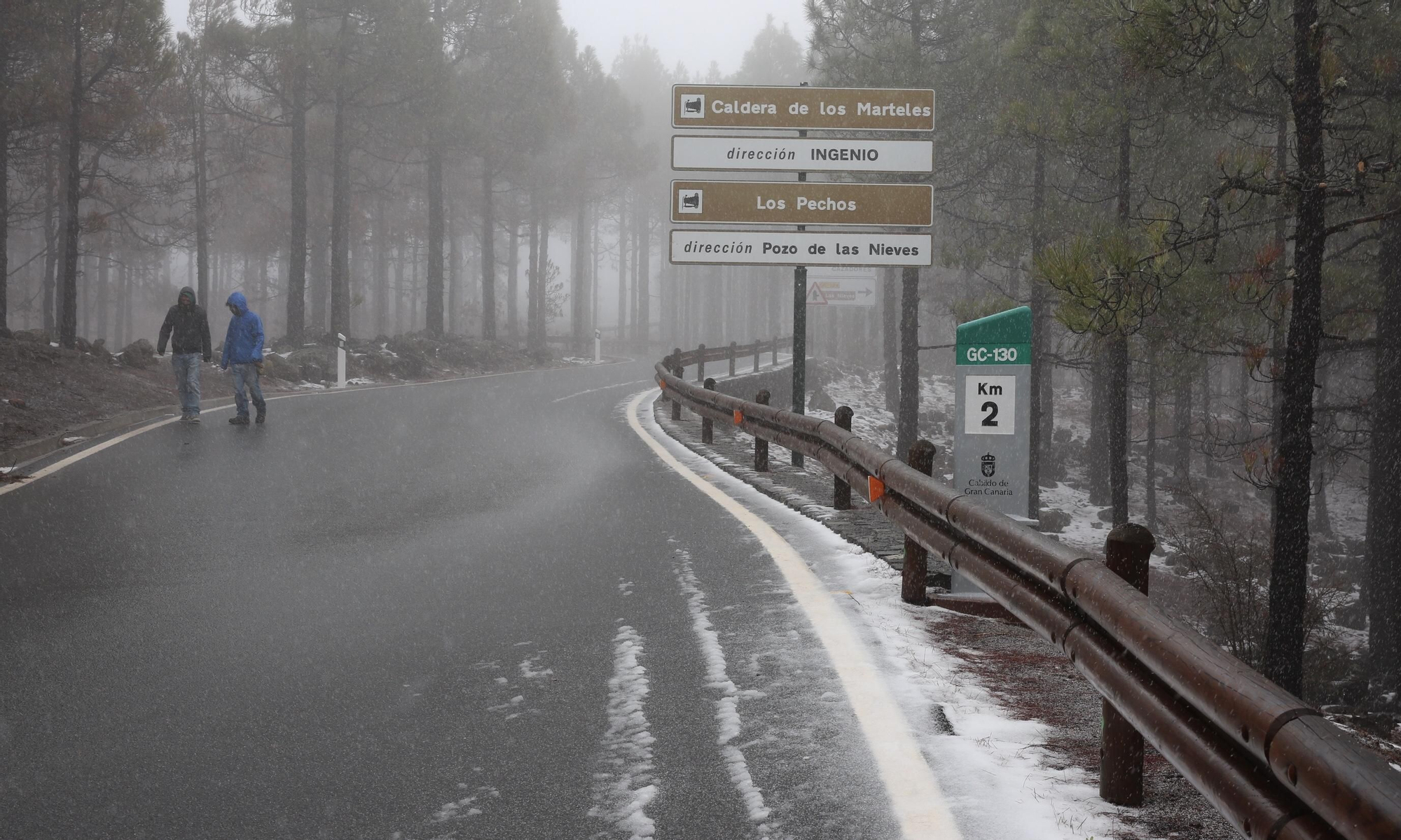 Nieve en la cumbre de Gran Canaria