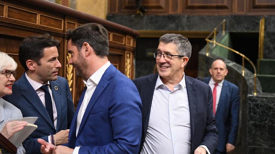 El portavoz del grupo socialista en el Congreso de los Diputados, Patxi López, durante un pleno en el Congreso de los Diputados