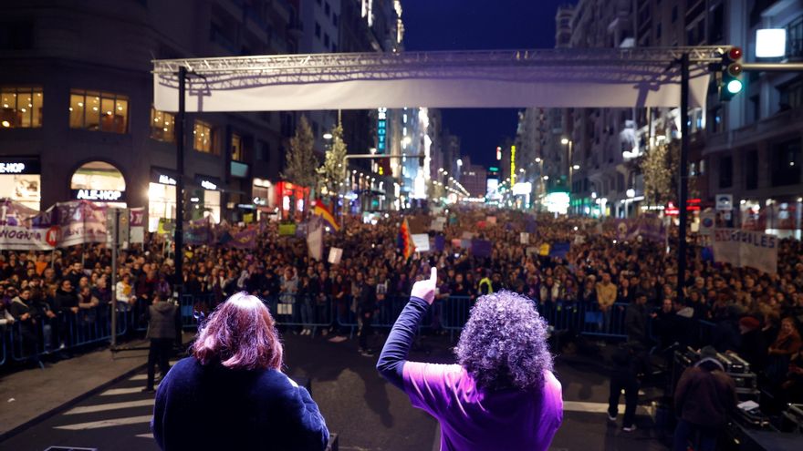 Concentración en Madrid por el 8M en 2020. EFE/ Juan Carlos Hidalgo/Archivo