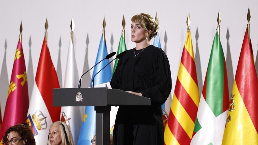 Virginia Ortiz Riquelme, familiar de una de las víctimas de las inundaciones de Letur, en el funeral de Estado por la dana.