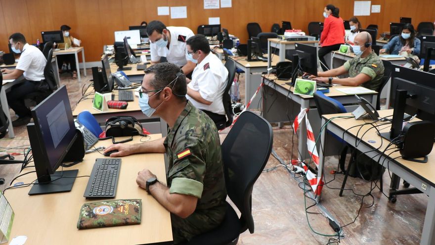 Rastreadores militares en Las Palmas de Gran Canaria.