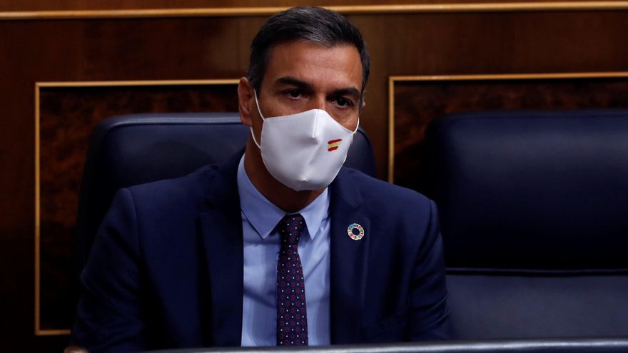 El presidente del Gobierno, Pedro Sánchez durante la sesión de control al Gobierno en el Congreso este miércoles. EFE/J.J. Guillén