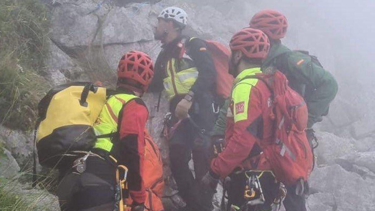 Imagen del rescate en el Pico San Vicente (Fuente: 112 Cantabria)