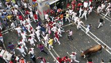 Los toros de Jandilla protagonizan una limpia carrera en el quinto encierro