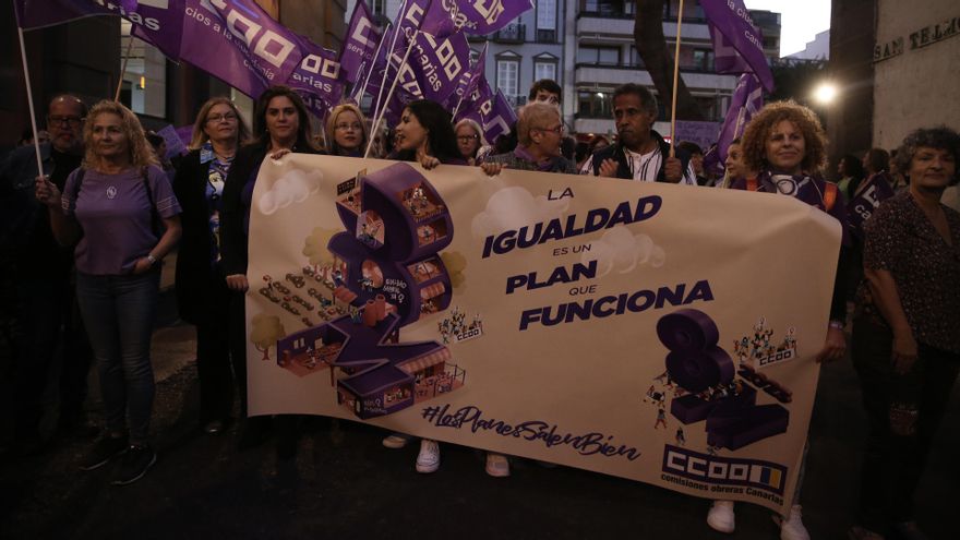 Manifestación por el 8M en Gran Canaria.