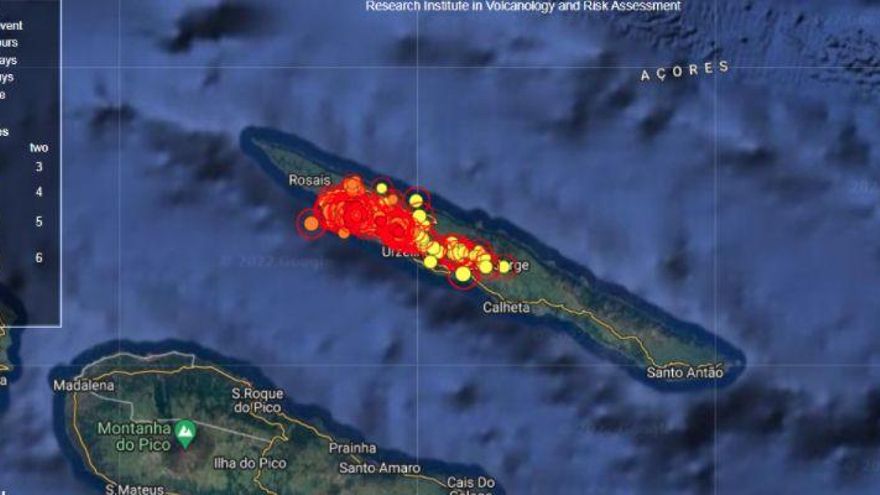 Un terremoto de 3,8 sacude a las Azores, al norte de Canarias, y avisa de una posible erupción volcánica