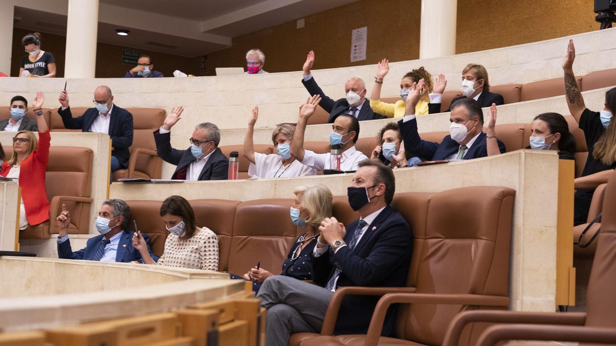 Votación en un pleno del Parlamento de Cantabria.
