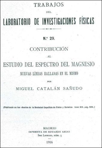 Tesis de Miguel Catalán: estudio del espectro de magnesio