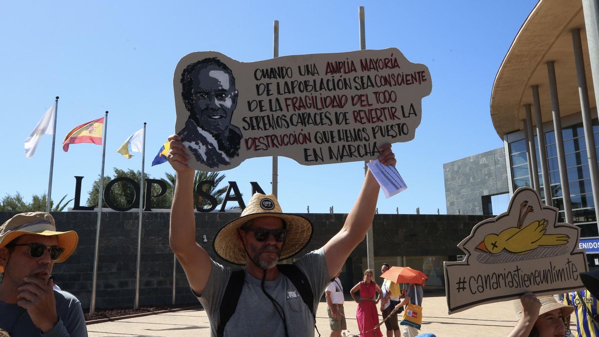 Protesta contra la masificación turística convocada este domingo en el sur de Gran Canaria