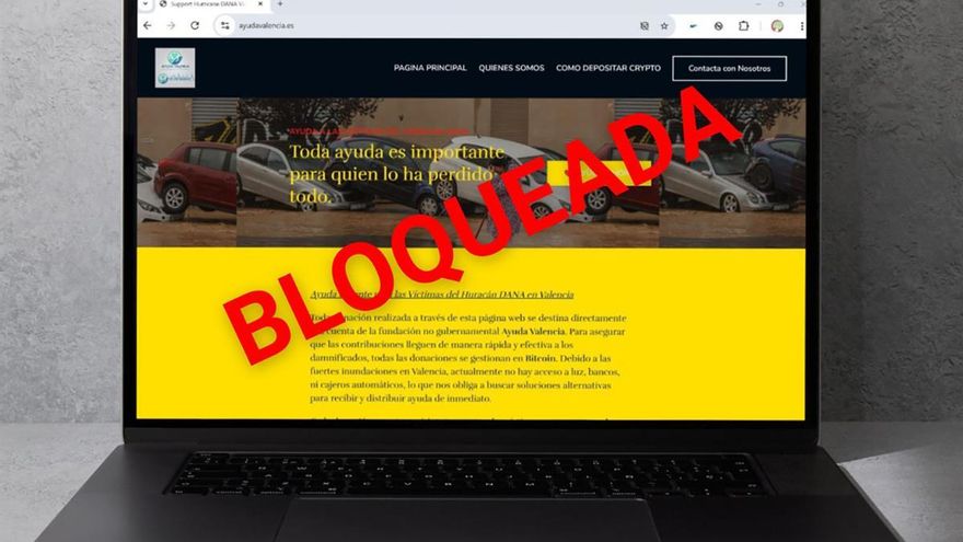 El Gobierno bloquea la web 'Ayuda Valencia' por indicios de fraude