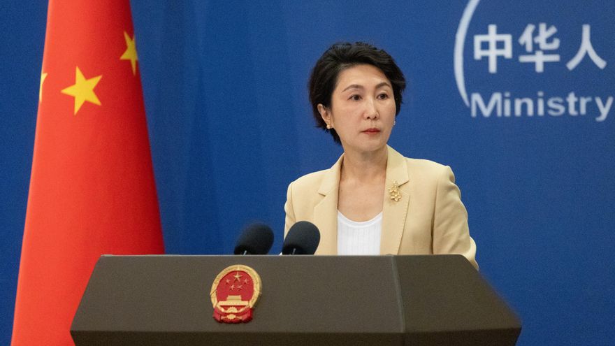 La portavoz del ministerio de Exteriores de China, Mao Ning, durante la rueda de prensa de este martes.
