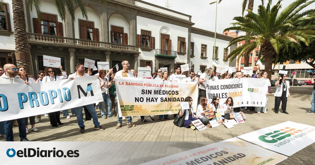 Los médicos cifran en un 58% el seguimiento de la huelga en Canarias y Sanidad, en el 15,51%