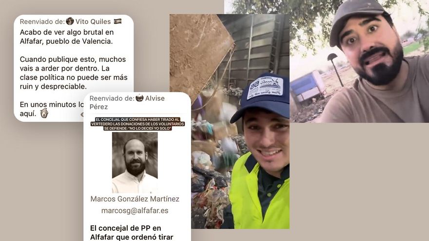 Un juez entierra el bulo de Alvise y Vito Quiles de la DANA sobre la falsa destrucción de toneladas de ropa