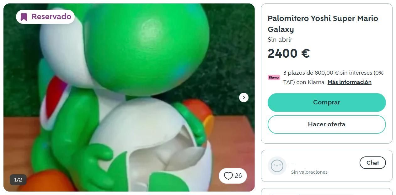 El cubo de palomitas de Yoshi se vende en Wallapop por 2.400 euros