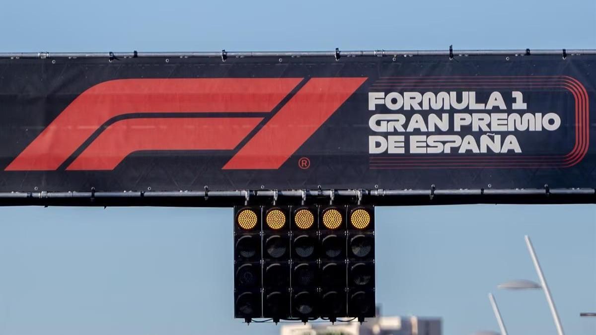 Arco de salida que tendrá el Gran Premio de España de Fórmula 1, en IFEMA Madrid