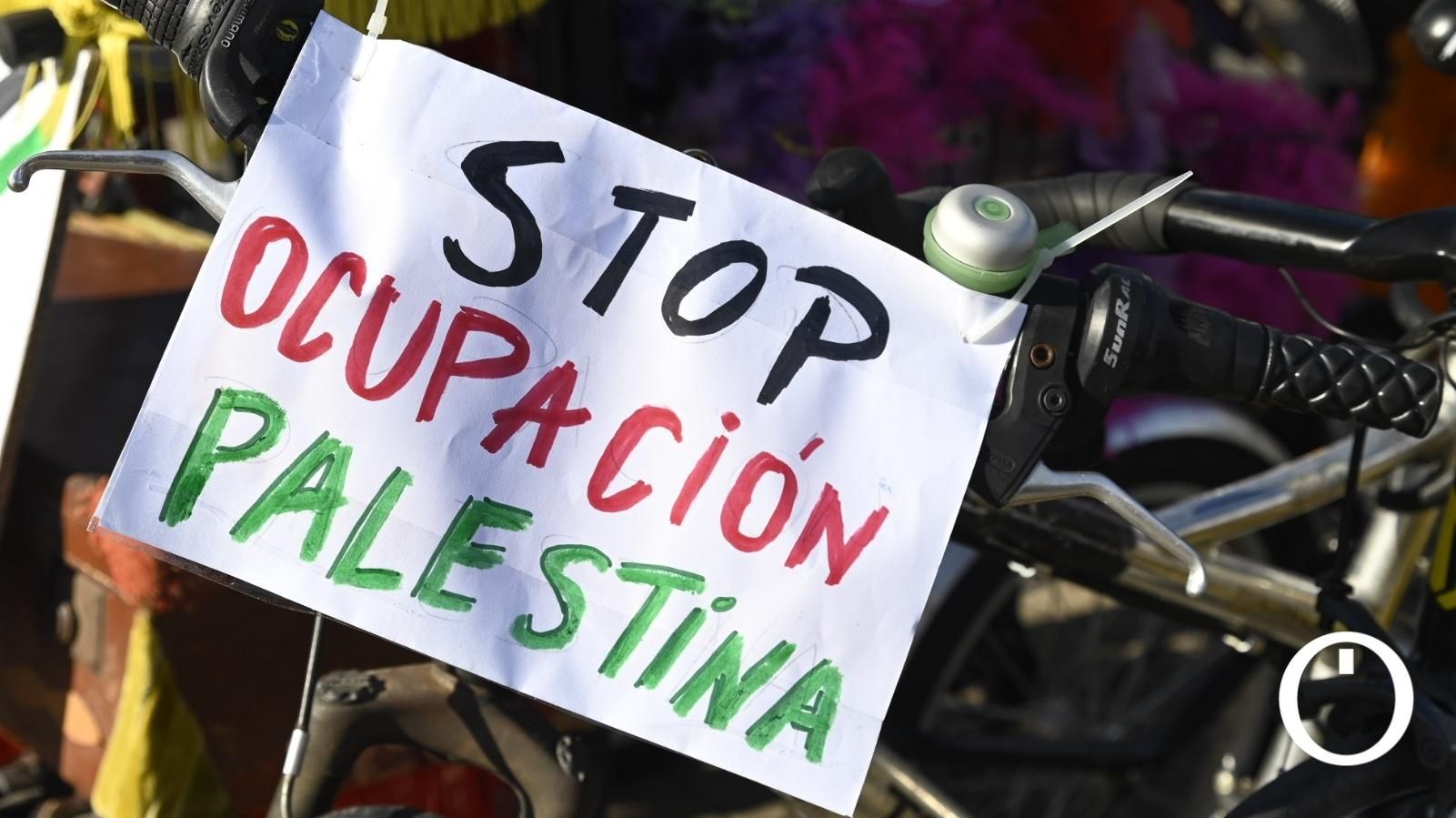 Marcha en bicicleta por solidaridad con el pueblo palestino.