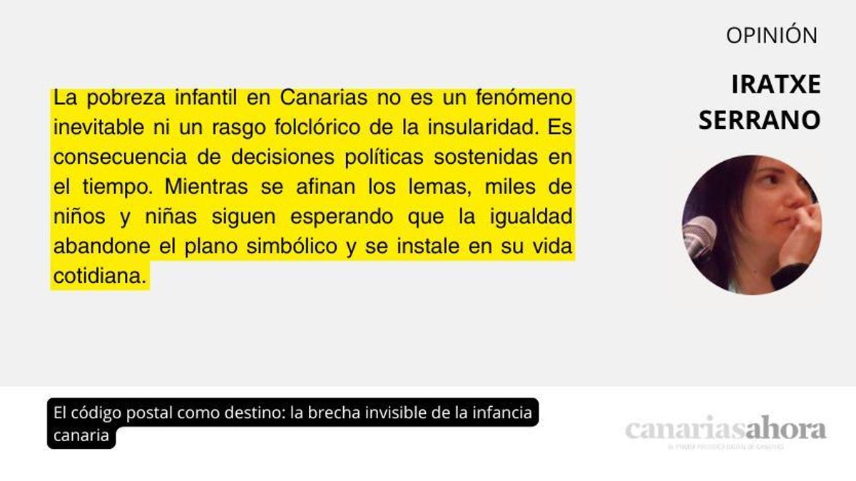 El código postal como destino: la brecha invisible de la infancia canaria