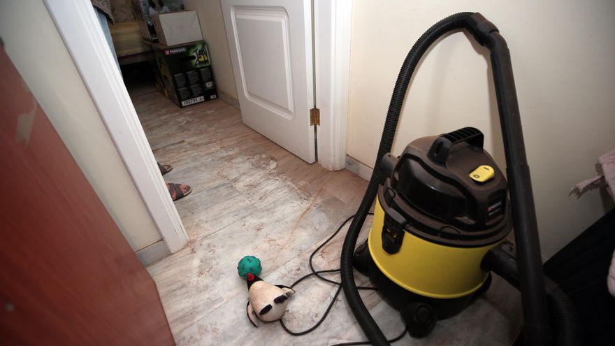 Aspiradora industrial en casa de una vecina de Castillo del Romeral.