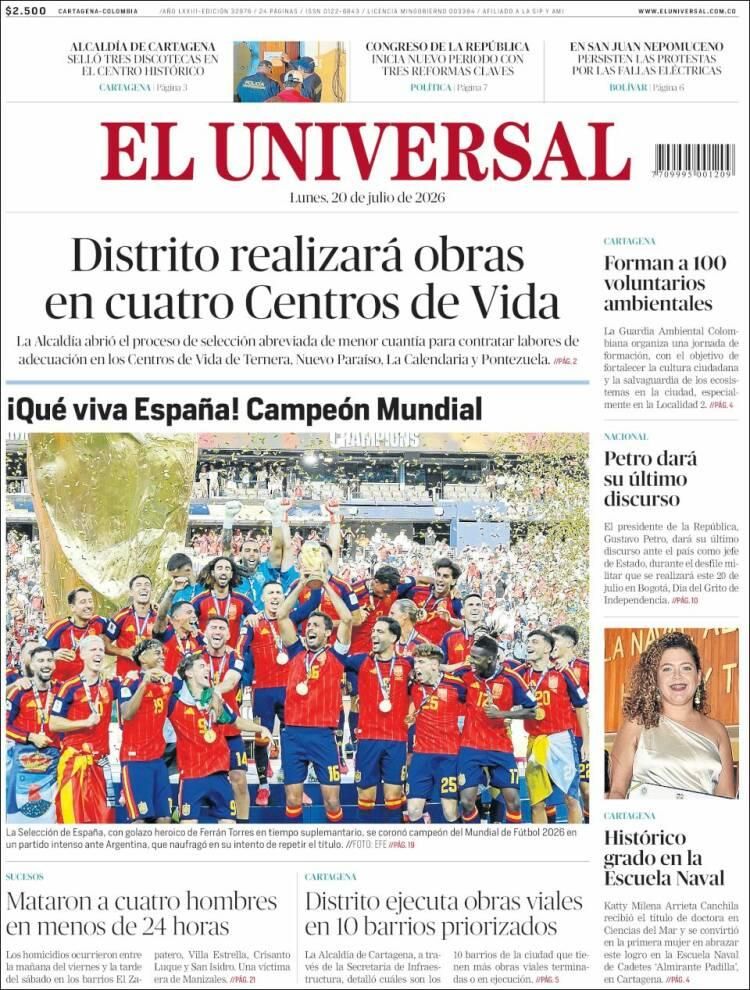 Las lágrimas de Messi y el título de España, en las tapas de los diarios del mundo