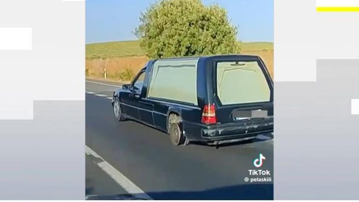 Identificado el conductor de un coche fúnebre que circulaba sin una rueda